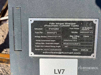 2026 GIYI GY-FWQ80 Fifth Wheel Wrecker Attachment (Unused)