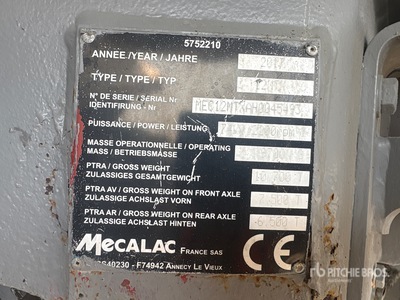 2017 Mecalac 12MTX Wheel Excavator