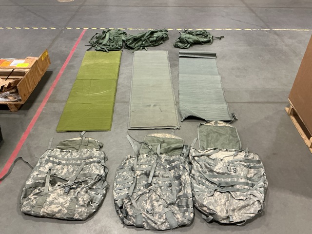 (30) Self-Inflating Sleeping Mats, (45) Duffel Bags & (18) Large Field Rucksacks