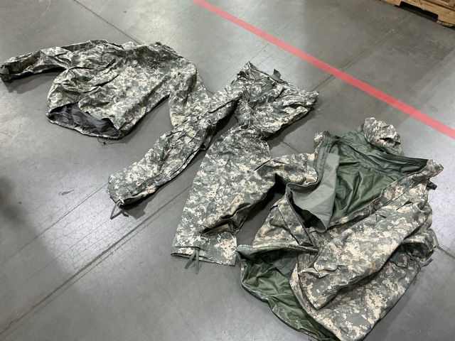 (9) Cold Weather Parkas, (9) Wet Weather Jackets & Assorted Items