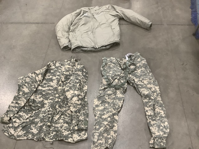 (13) Wet Weather Parkas, (8) Cold Weather Trousers & Assorted Items (13) Wet Weather Parkas, (8) Cold Weather Trousers & Assorted Items