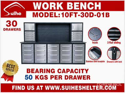 2026 Suihe NWB-H30DS-10 10 ft 30-Drawer Werkbank (Unused)