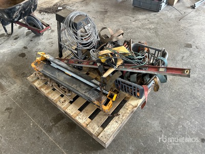 Quantity of Sawhorses, Jack Stands, Step Ladder, Straps, Chains