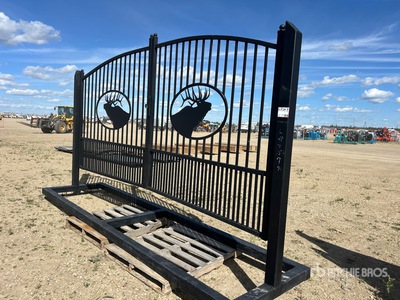 14 ft 9 in x 8 ft Wrought Iron Bi-Parting Driveway Gate