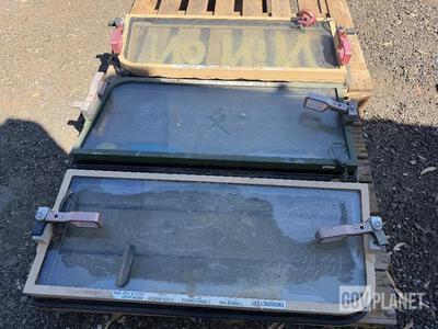 Lot of 3 Humvee Windshields Ship on pallet 460.00 lbs 40x48x18