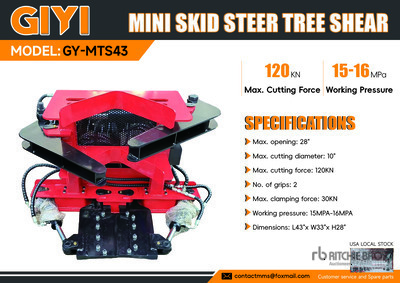 2026 GIYI GY-MTS43 Mini Cizalla de Árboles para Minicargadora (Unused)
