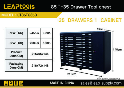 2026 LEAPtools LT85TC35D 2150 mm 35-Drawer Tool Box (Unused)