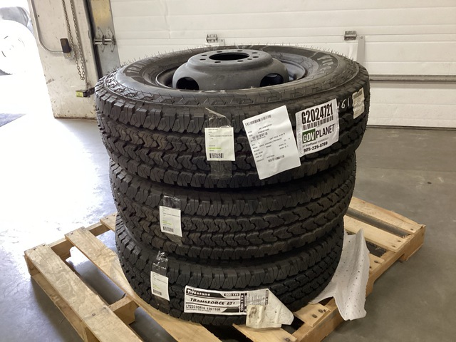(3) Firestone Transforce LT235/85R16 Tires w/Wheels