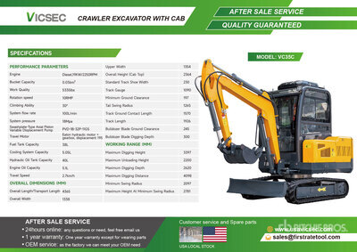 2026 VICSEC VC35C Mini Excavator (Unused)