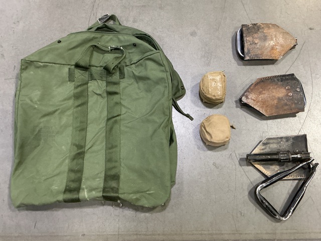 (8) Entrenching Tools, (7) Gun Cleaning Kits & Assorted Items