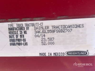 2015 Freightliner Cascadia 125 6x4 Cabeza Tractora Cabina Dormitorio