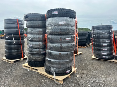 Quantity of (16) 11R22.5 Steer/All Position Tires with Steel Rims Tires (Unused)