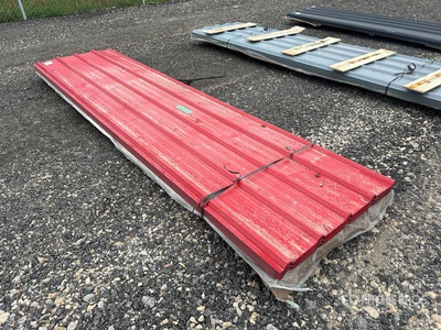 Quantity of (120) 3 ft x 12 ft Sheets Red Steel Siding Roofing (Unused)