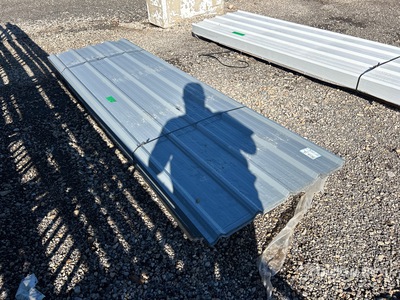 Quantity of (150) 10 ft Grey Steel Siding Roofing (Unused)