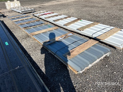 Quantity of (80) 16 ft Grey Steel Siding Roofing (Unused)