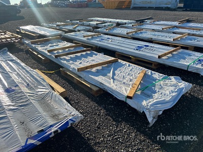 Quantity of (96) 16 ft Dove Grey Steel Siding Roofing