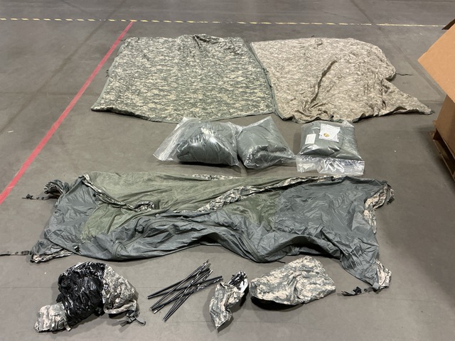 (10) Sleeping Bags, (24) Wet Weather Poncho Liners & Assorted Items