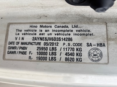 2013 Hino 268 4x2 Van Truck