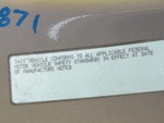 General Appearance with Motor Vehicle Safety Standards Label