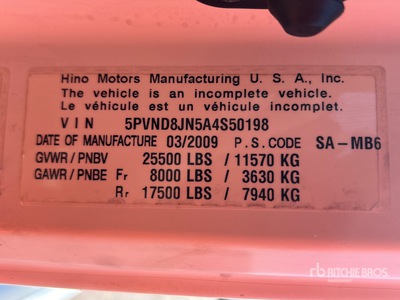 2010 Hino 238 4x2 Rollback Truck