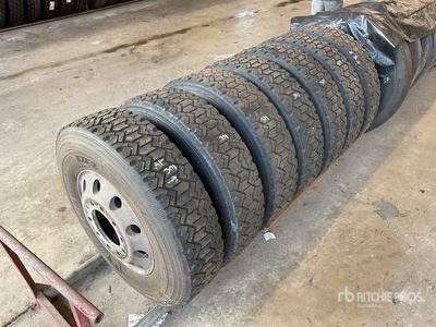 Quantity of (7) 11R22.5 Wheels and Tires