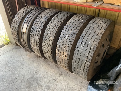 Quantity of 6 11R22.5 Tires w/ Wheels