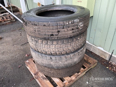 Quantity of (4) 11R24.5 Tires w/(2) Wheels