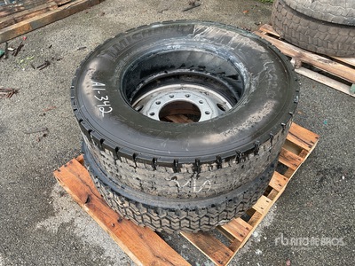 Quantity of (2) 11R22.5 Tires w/(1) Wheel