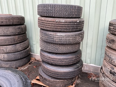 Quantity of (7) 11R24.5 Tires w/(4) Wheels