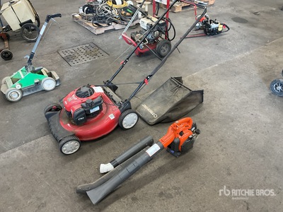Husqvarna 125B Blower and Troy-Bilt TB110 Push Mower