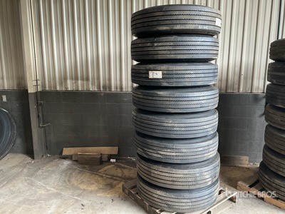 Quantity of (8) 11R24.5 Recapped Tires w/ Wheels