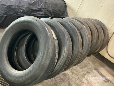 Quantity of (8) 285/75R24.5 Recapped Tires