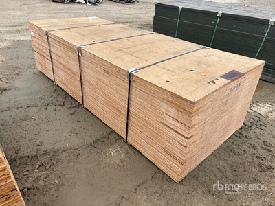 Quantity of (60) 4 ft x 10 ft 1/2" Douglas Fir 5 Ply No Stamp Plywood (Unused)