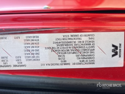 2016 Western Star 5700 T/A Sleeper Truck Tractor (Inoperable)