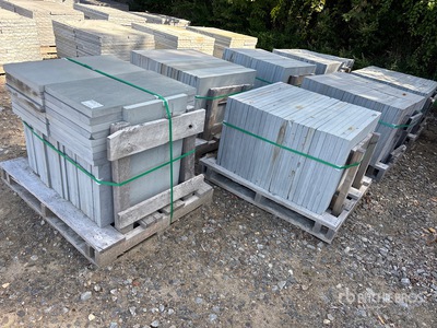 Quantity of (7) Pallets of 1.5 inch Bluestone Pavers Piedra (Unused)
