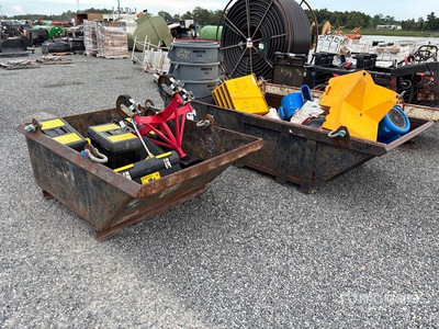 Quantity of (2) Skip pans with Contractor supplies