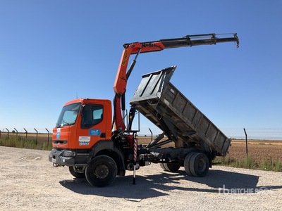 2005 Palfinger PK15500 on 2000 Renault Kerax 260 4x2 Dump Truck with Crane