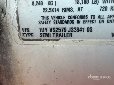 2018 Utility 57 ft x 102 in T/A Van Trailer