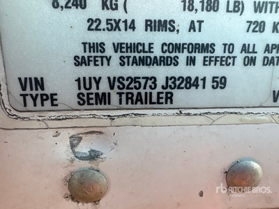 2018 Utility 57 ft x 102 in T/A Van Trailer