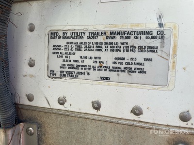 2018 Utility 57 ft T/A Van Trailer