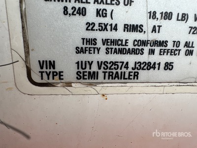 2018 Utility 57 ft x 102 in T/A Van Trailer