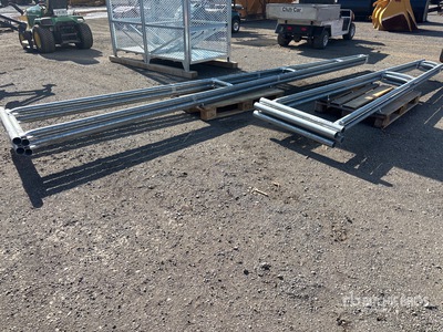 Quantity of (4) 18 ft Galvanized Fence Gates (Unused)