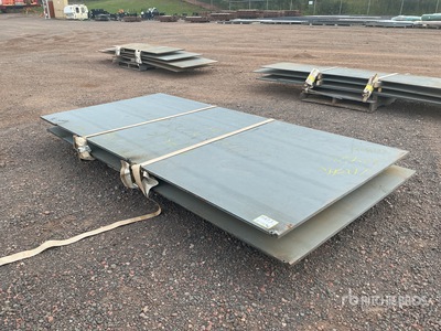 Quantity of (2) 4 ft 9 in x 9 ft 10 in (.75 in Thick) Steel Plates