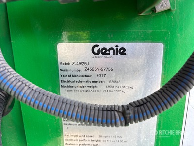 2017 Genie Z-45/25J RT Nacelle articulée