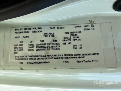 2022 International LT625 6x4 T/A Sleeper Truck Tractor