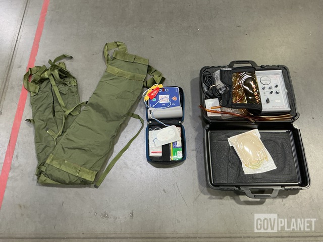 (2) Portable Aspirators, (3) Defibrillators, (21) Litters & Assorted Items