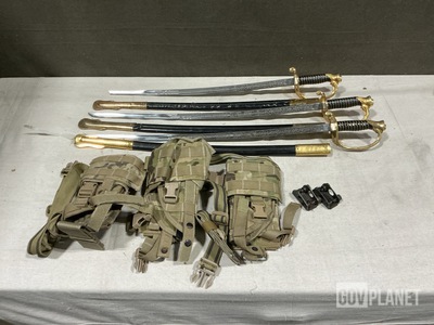 (75) Individual Holsters, (4) Rear Sights, (9) Swords & Assorted Items