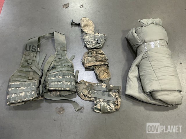 (82) General Purpose Canteen Pouches, (5) Sleeping Bags & Assorted Items