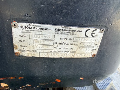 2015 Kubota K008-3 MIni Pelle Mini Excavator