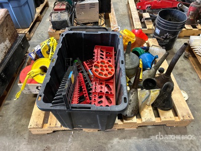 Quantity of Barricade Tapes, Funnels,Socket Holders, Hand Tools